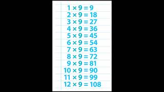 Table of 9 #shorts #9table #mathstable #maths