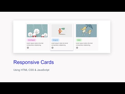 Responsive Cards Using HTML CSS & JavaScript