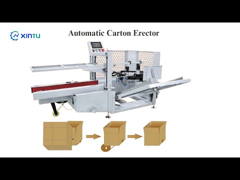 XINTU Fully Automatic Servo Carton Erector|High performance carton open and bottom seal machine