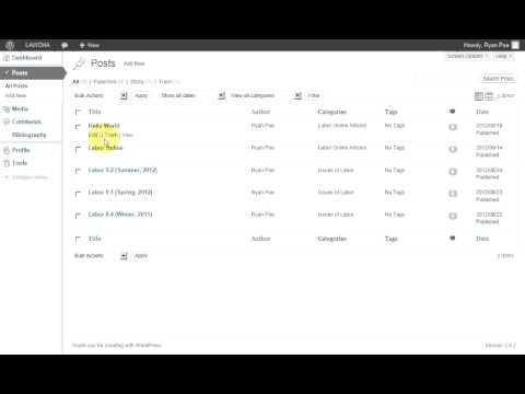 LAWCHA WordPress Tutorial - Edit and Deleting Posts
