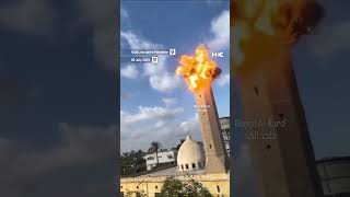 Israeli drone targets the minaret of a mosque in Gaza’s Deir al-Balah