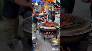 "Korean-Style Suya Grill – Realistic Street Food Scene (AI Generated)"