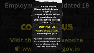 SVPNPA Recruitment 2025  ! Central Gov ! #nowhiring #jobopening #jobvacancy #centralgovernment