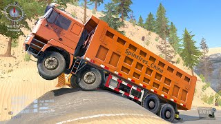 Spintires: Mudrunner Truck vs Extreme Broken Road with Speed Bumps | Game Daily63
