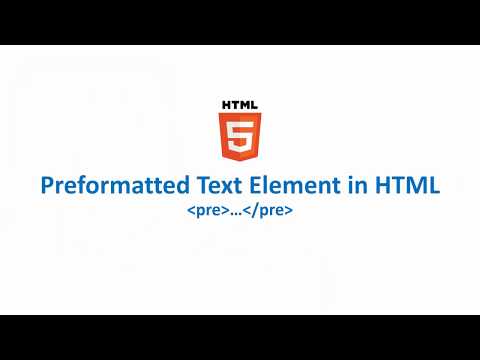 Preformatted Text Element in HTML