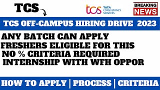 TCS NQT Hiring 2024 | 2018 - 2024 BATCH APPLY | TCS Recruitment 2023 | TCS INTERNSHIP WORK FROM HOME