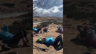 Resting in the base of the mountains 🏔️ #manaslucircuit #larkepass #mountains #gorkha #nepal