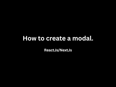 How to create a modal with backdrop using ReactJs and NextJs.