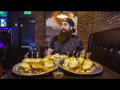 IN VEGAS THEY CALL THIS 'THE BAR GAMBLE' | BORN & RAISED'S $75 SLIDER CHALLENGE | BeardMeatsFood