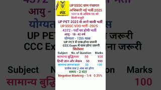 UPSSSC VDO New Vacancy 2025 | VDO Syllabus 2025| #upsssc
