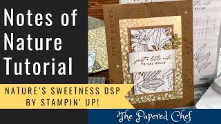Notes of Nature & Nature’s Sweetness DSP Card by Stampin’ Up! - Card on Blue - February Card Club