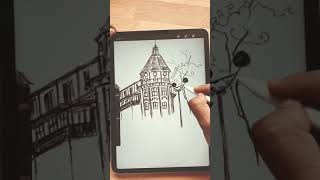 Architecture Sketch | Urban Sketching | iPad Pro | Procreate ( #shorts ) #youtubeshorts #trending