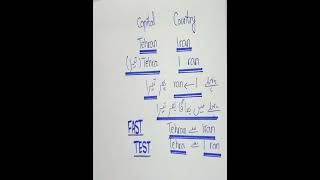 SHORT TRICK TO REMEMBER ASIA COUNTRY CAPITAL IRAN || FASTTEST #shorts #shorts_viral