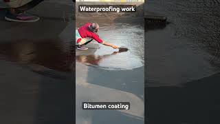 Waterproofing bitumen primer work   | bitumen adhesive |#waterproofing #appmembrane #trending