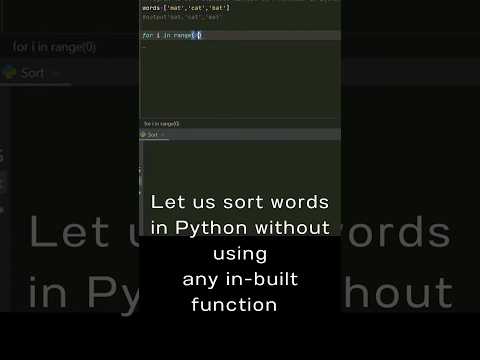 Sort words without built-in functions | Python #shorts #pythonprogramming