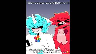 When someone ruin CraftyCorn's art 👆: #smillingcritters #animation #meme #trending #popyplaytime