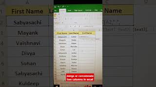 Merge OR concatenate two columns in MS  excel || #exceltips #excel