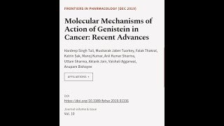 Molecular Mechanisms of Action of Genistein in Cancer: Recent Advances | RTCL.TV
