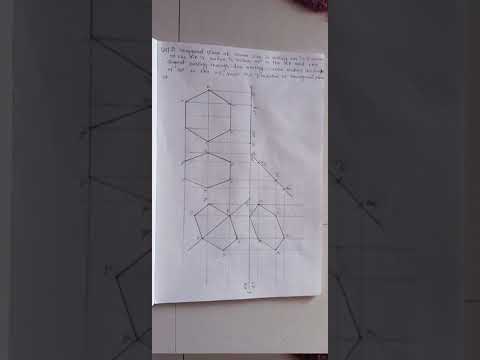 Projection of hexagonal plane | projection of plane in engineering drawing |  #youtubeshorts