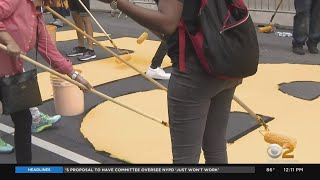 Newest BLM Mural Underway Outside Trump Tower