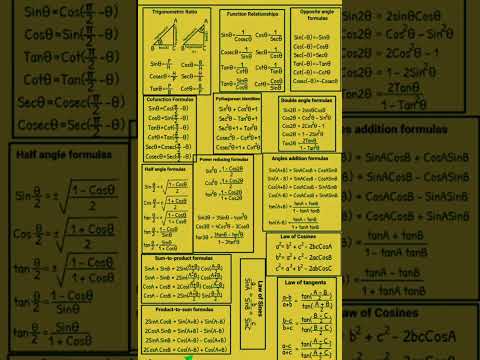 #trigonometry all Formula #shorts #maths #shorts #education #exam #learn #learning