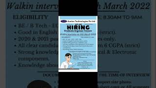 Graduate Engineer Trainee Vacancies In Avalon Technologies Pvt Ltd | B.E/B.Tech | Latest Job