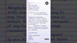 Application for brother marriage  | Brother marriage application in english | leave application |
