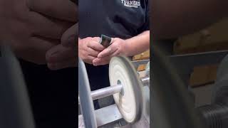Knife handle pro tip- buff the top! #bladesmith #knifemaking #shorts