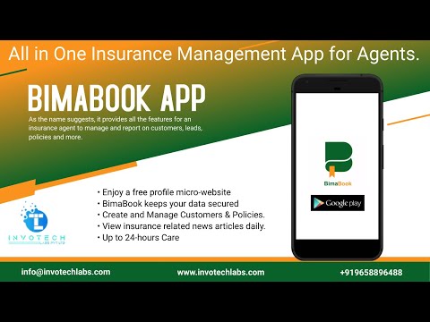 BIMABOOK || ANDROID APP FOR INSURANCE AGENT'S || TUTORIAL || FREE PROFILE MICRO-WEBSITE || PORTAL ||