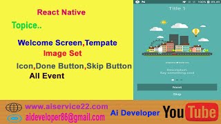 #Ch-10 Welcome Screen React native #reactnative #androidstudio #aideveloper