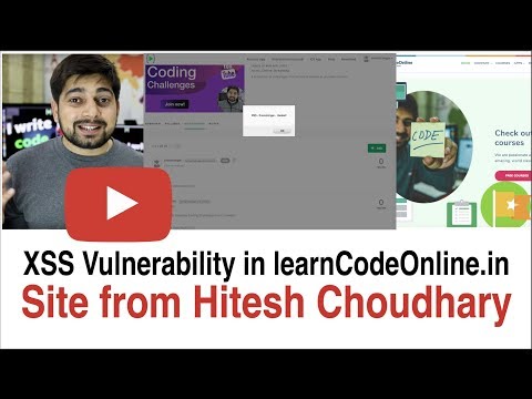 XSS hack in learnCodeOnline |  Hitesh Choudhary