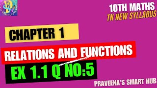 10th Maths Chapter 1 Relations and functions EX 1.1 Qno: 5 #tnsyllabus #sslc #class10 #maths #viral
