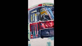 Watercolour of “Rainy Days in Toronto”. #torontoart #ttc #artcollectors #artgallery
