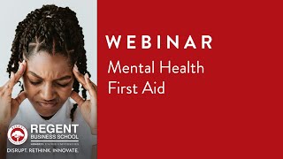 Mental Health First Aid Webinar with Mr James Sturdee