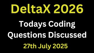 Deltax Coding Questions And Answers 2025 | Latest Deltax Coding Question Discussed