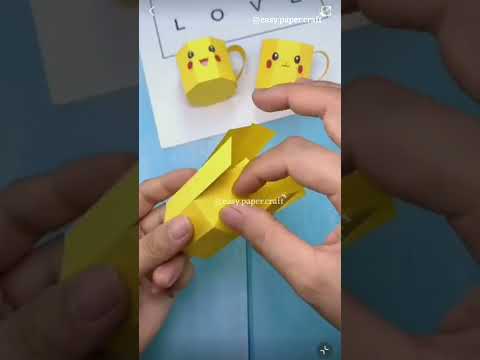 make Pikachu paper cup|| make paper pokemon cup #diycrafts #diyhomedecor #diypapercraft #diyart