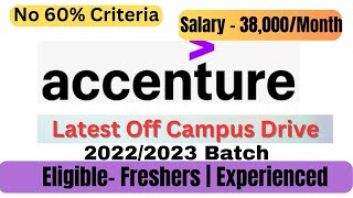 Accenture Recruitment Drive for 2023 2022 batch | Accenture Hiring 2023 | Jobs for freshers 2023#wfh