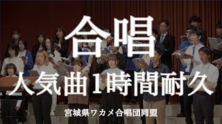 【作業用BGM】合唱人気曲まとめ/歌詞付き/メドレー/1時間耐久/定番曲　presented by ワカメ合唱団同盟 （Meet Up Chorus Fesより）