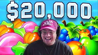 I SPUN INTO A $12,000 BONUS ON FRUIT PARTY!! THEN PRINTED ON SUGAR RUSH 1000!!!! (INSANE PROFIT)