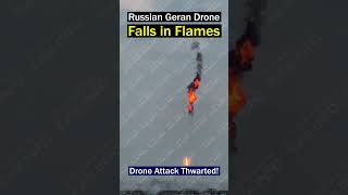 Russian Geran Kamikaze Drone Shot Down by Air Defense