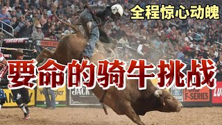 看得惊心动魄的骑牛挑战！谁坚持的时间最久，就能赢得百万奖金！#挑戰#鬥牛