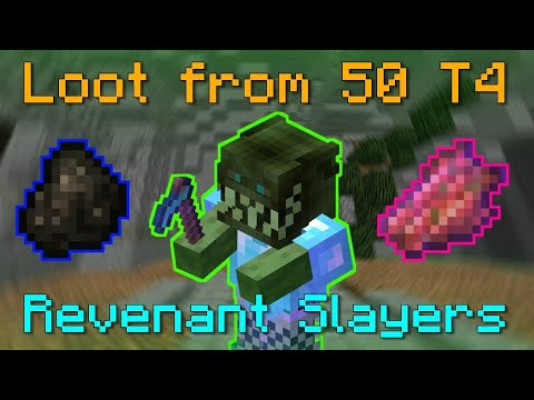 Loot from 50 T4 Revenant Slayers (Hypixel Skyblock)