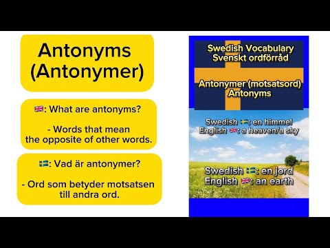 Learn Swedish Antonyms & Vocabulary + Vocabulary Exercise!