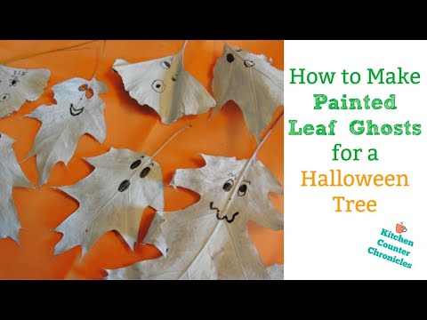 Make Painted Leaf Ghosts for Your Halloween Tree