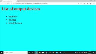 Unordered List in HTML
