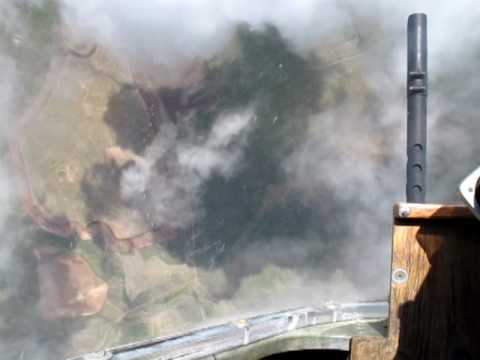 B-17 nose view vertical pan shot