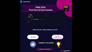 Daily CSS Quiz: What Does the z-index Property Control? 🧠💻 #codingchallenge  #frontendwebdeveloper