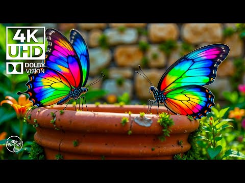 Butterfly Symphony 4K 🦋🎼 | Calm Piano and Nature’s Melody in a Verdant Paradise