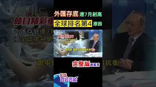 台灣出口慘摔，為什麼外匯存底連7個月都創新高，揭全球排名第4原因為何? #shorts #全球政經周報 #馬凱 教授解析! #中天財經