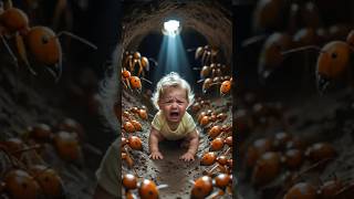 Baby Trapped in Ant Nest‼️🐜 – She Can’t Escape! #aishorts #babyrescue #babyindanger